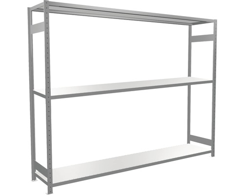 Breedspanstelling WS 2000 basiskast 200x250x50 cm met 3 gedeelde stalen legborden, draagvermogen 1200 kg