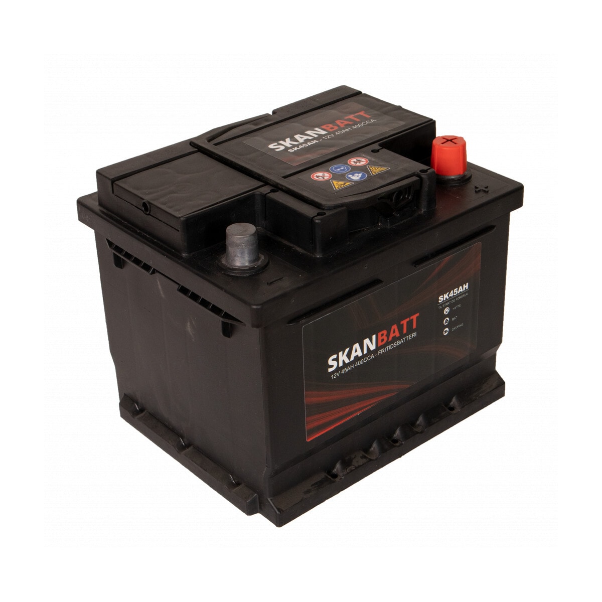 SKANBATT Fritidsbatteri 12V 45AH 400CCA (207x175x175/175mm) +høyre