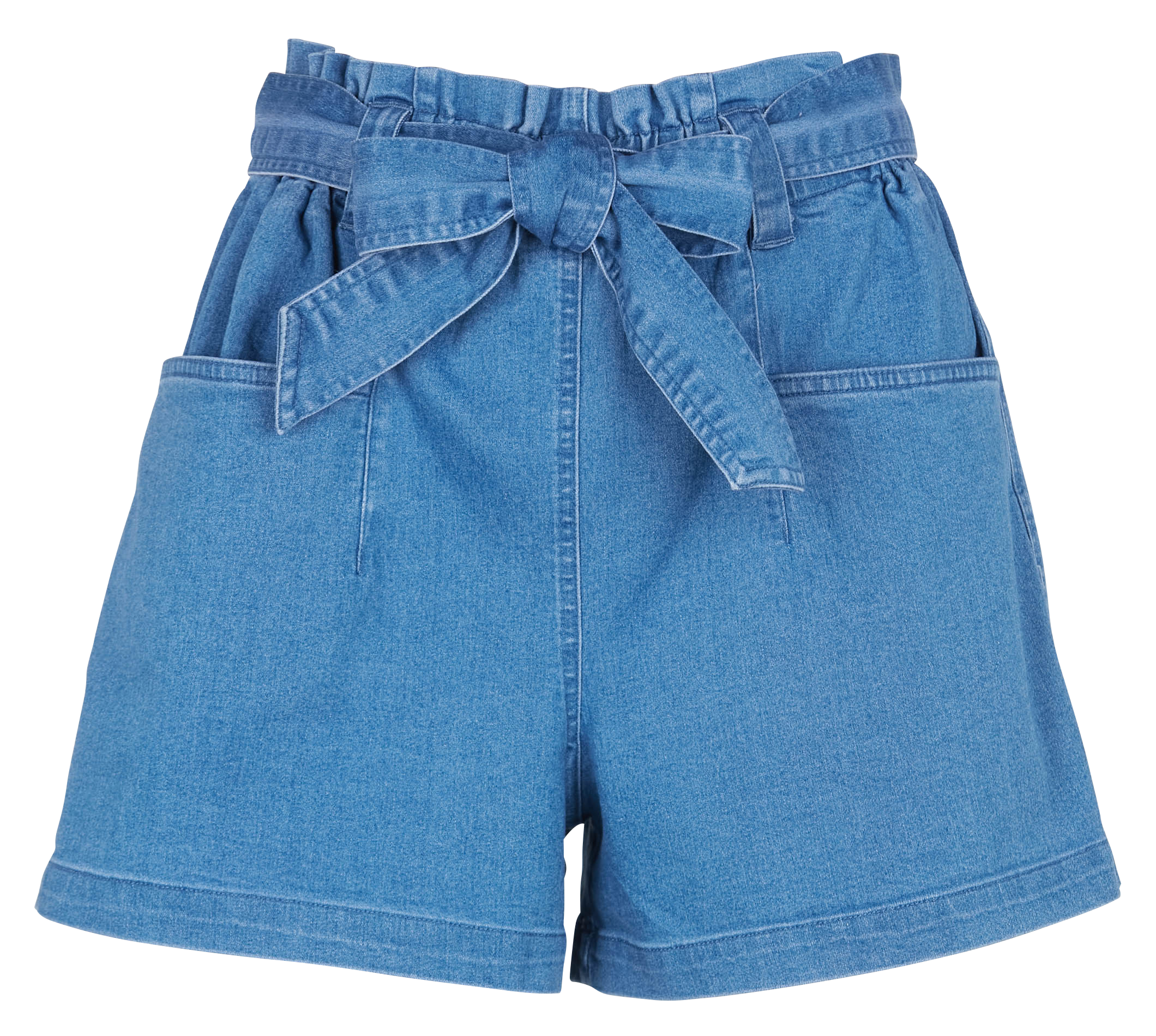 Short en jean et coton mélangé| Bleu