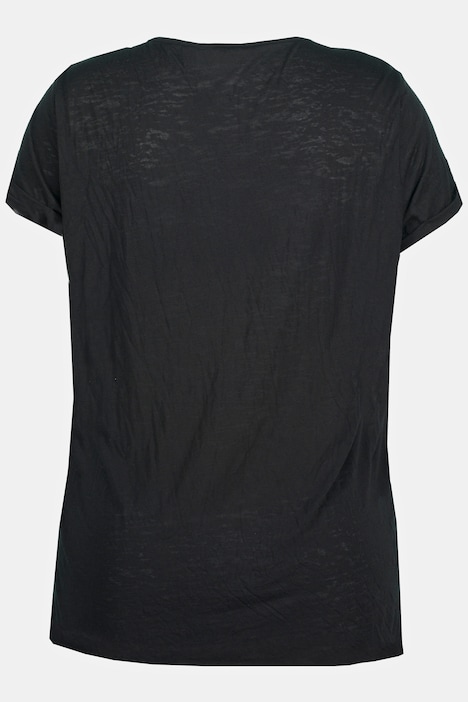 T-Shirt, Spitze, Classic, V-Ausschnitt, Halbarm