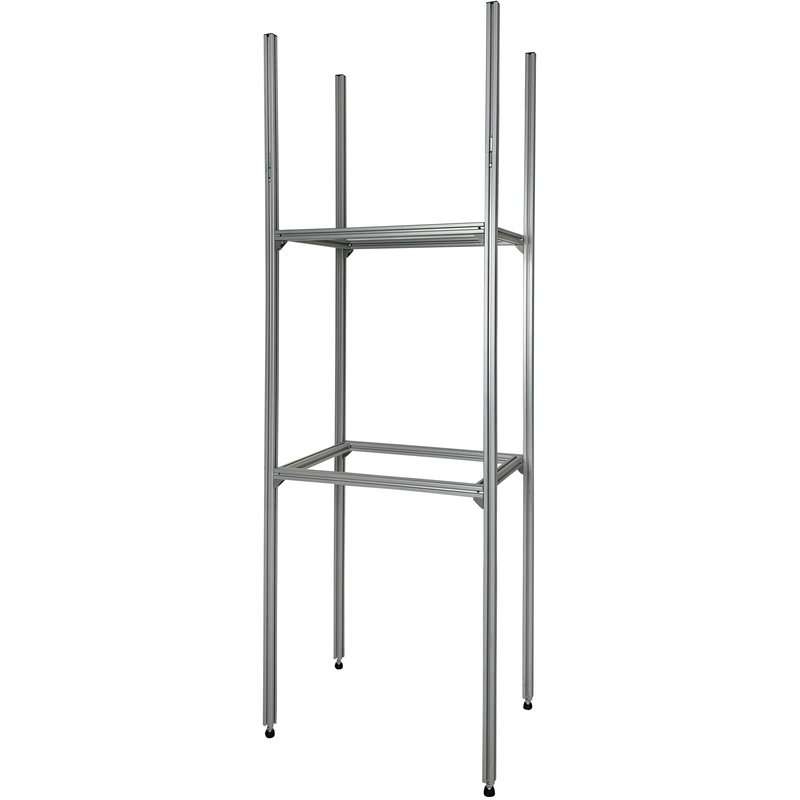 SYS-RACK  Aluminium Regal-System 43-L-RR-1 Längs für Heckgarage 45 x 31 x 130 cm