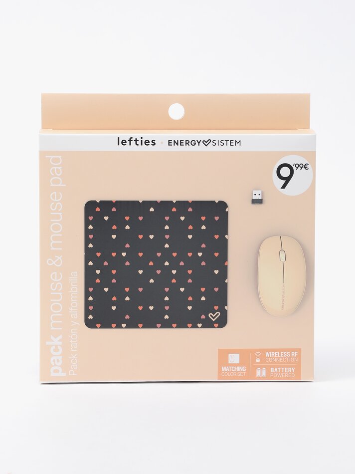 Conjunto de mouse e mousepad - Preto