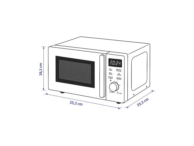 Berger Lanz Mikrowelle mit Grill MW20P62 Schwarz Mikrowelle mit Grillfunktion