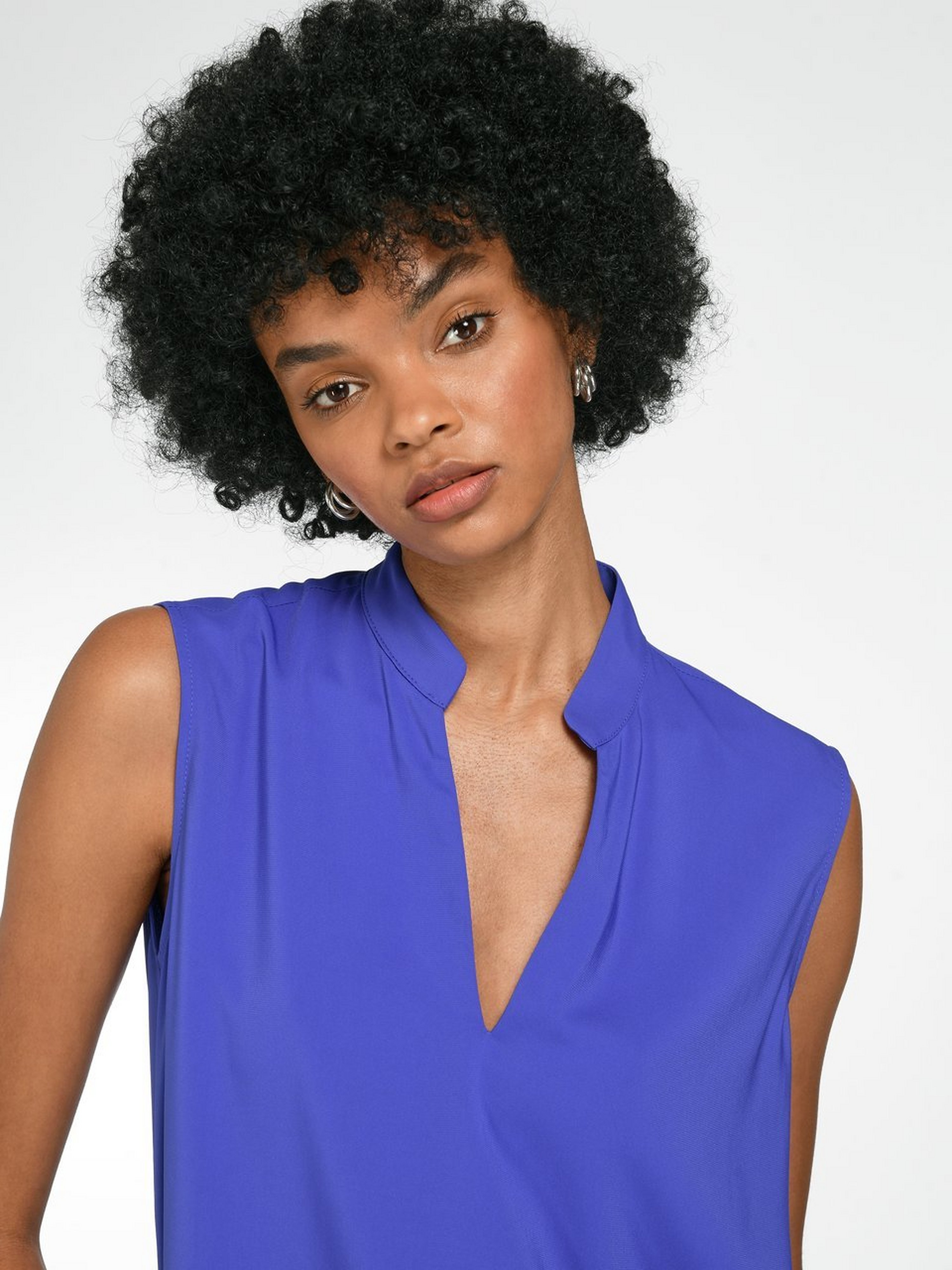 Ärmellose Long-Bluse