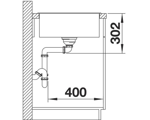 Blanco AXIA III 5 S spoelbak, 915 x 510 mm, antraciet, zonder multifunctionele bak, 523215