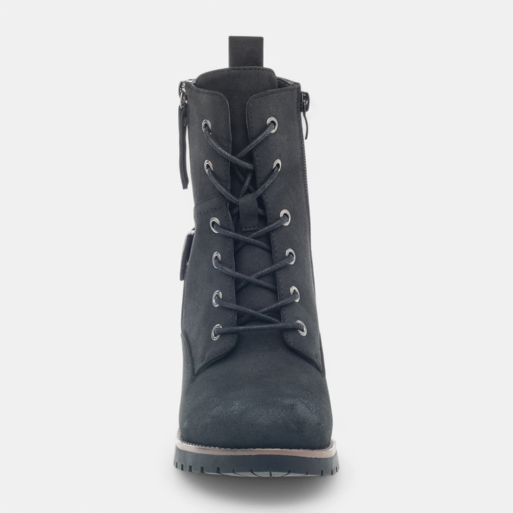 Bottines à lacets à talon Femme noir