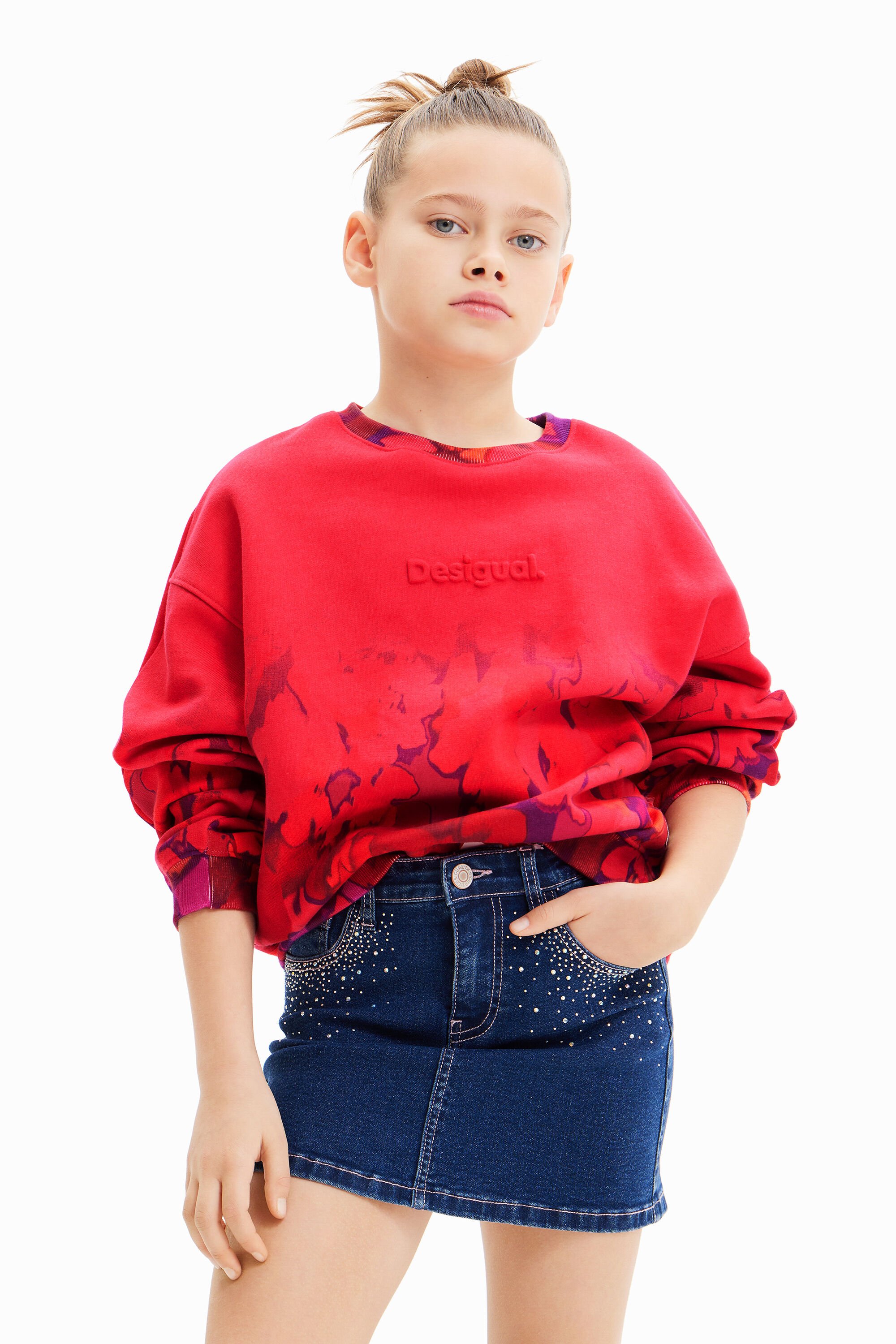 Sweat-shirt fleurs aquarelle