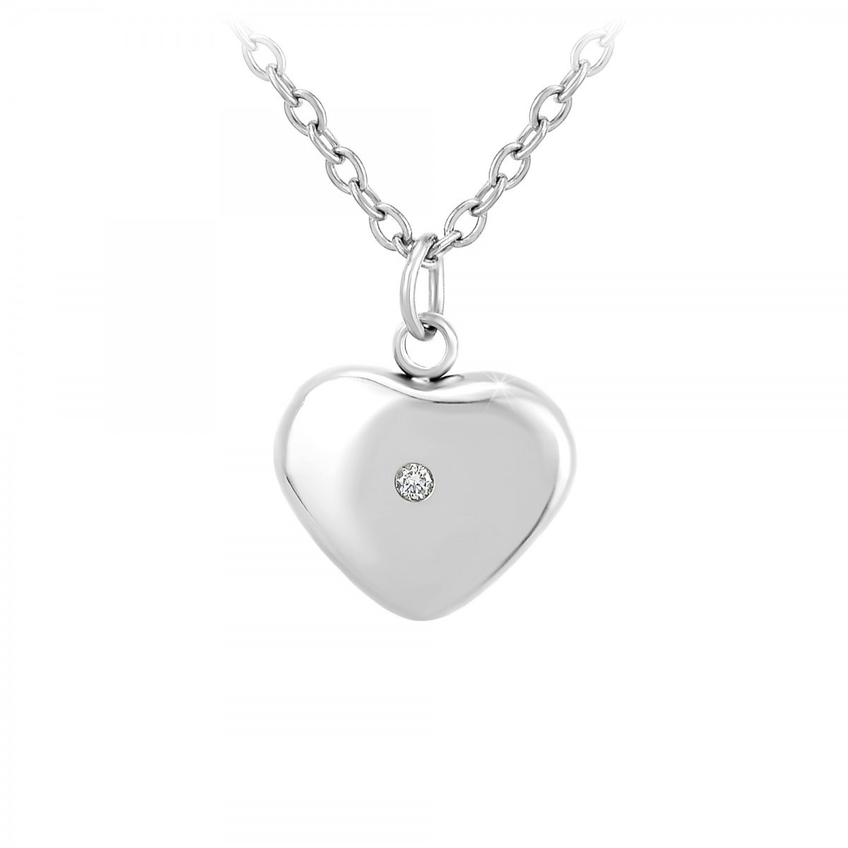 Collier coeur SC Crystal orné d'un véritable diamant