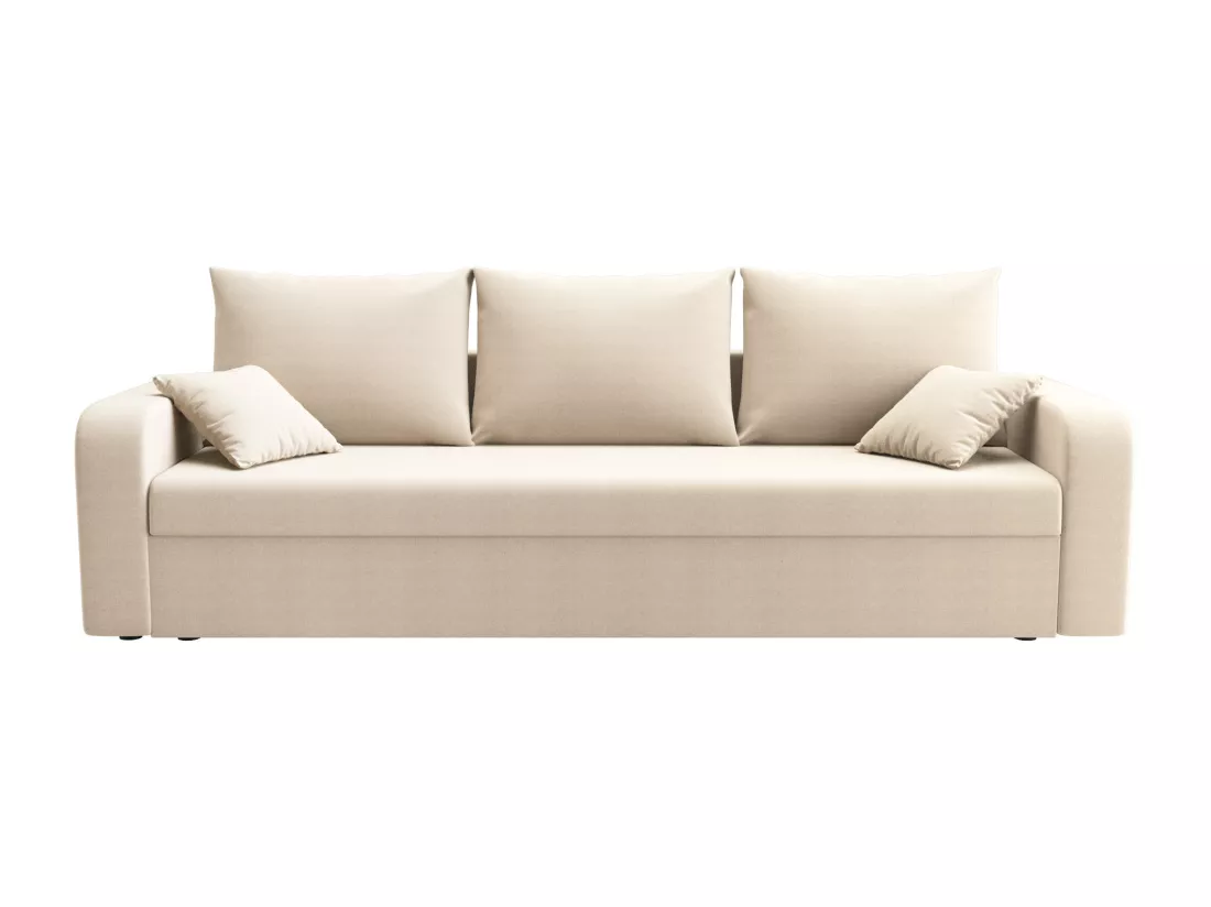 Canapé 3 places convertible en tissu beige ONABIA
