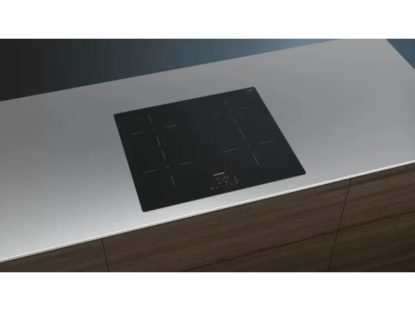 Siemens iQ100 EU61RBEB5D - Induktions kogeplade - 4 plader - Niche - bredde: 56 cm - dybde: 49 cm - rammeløs - sort