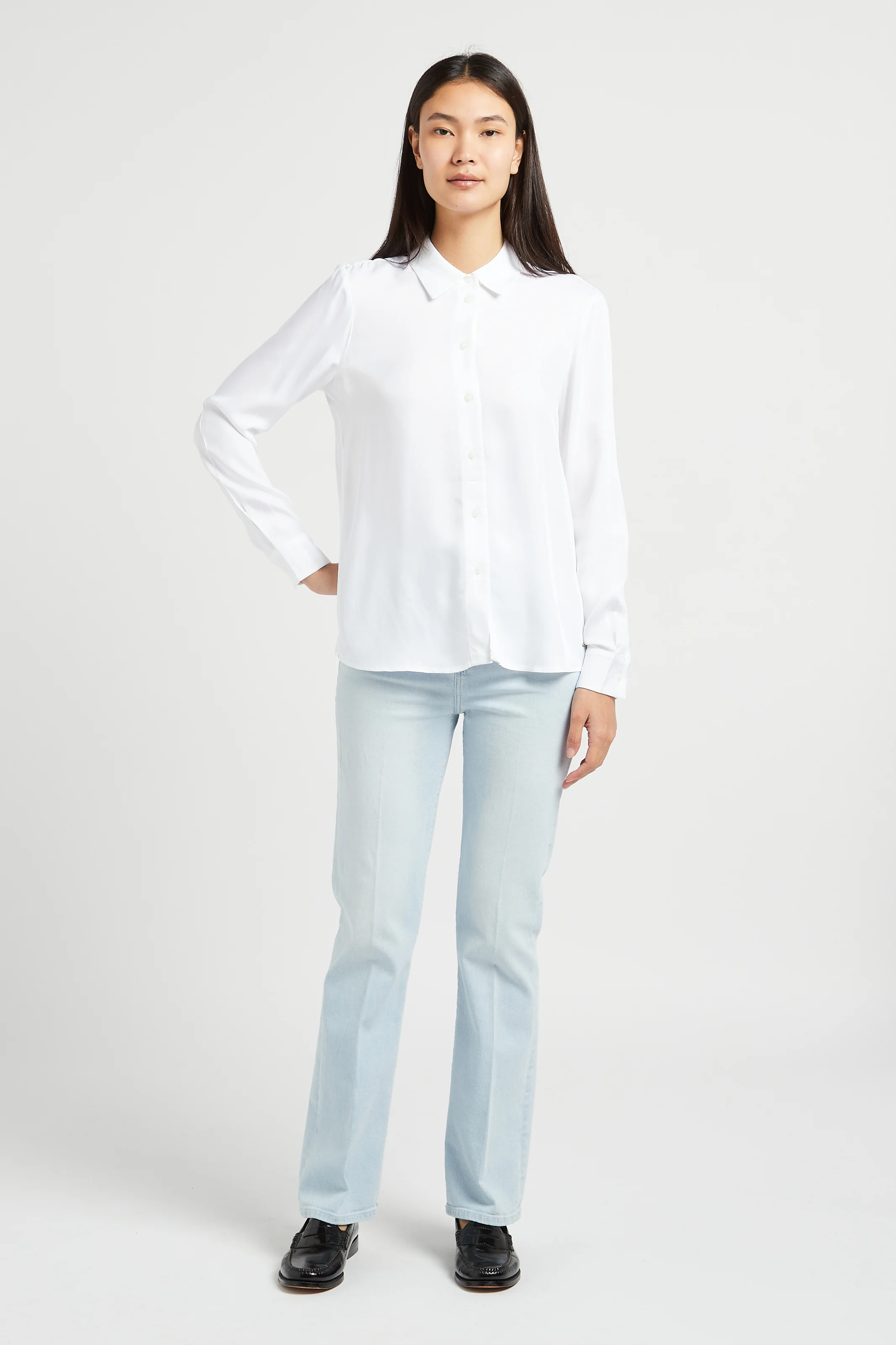 Jean boot-cut en coton | Jean Délavé