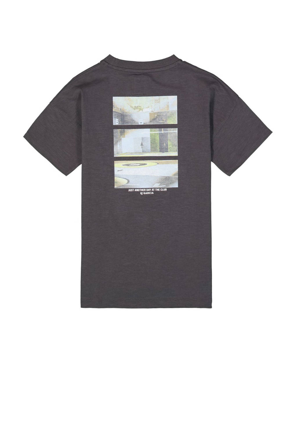 Garcia T-shirt met backprint antraciet