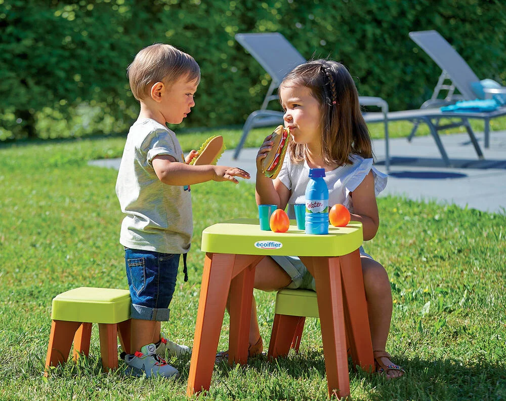 JARDIN ET SAISON - TABLE PIQUE-NIQUE ET 2 TABOURETS