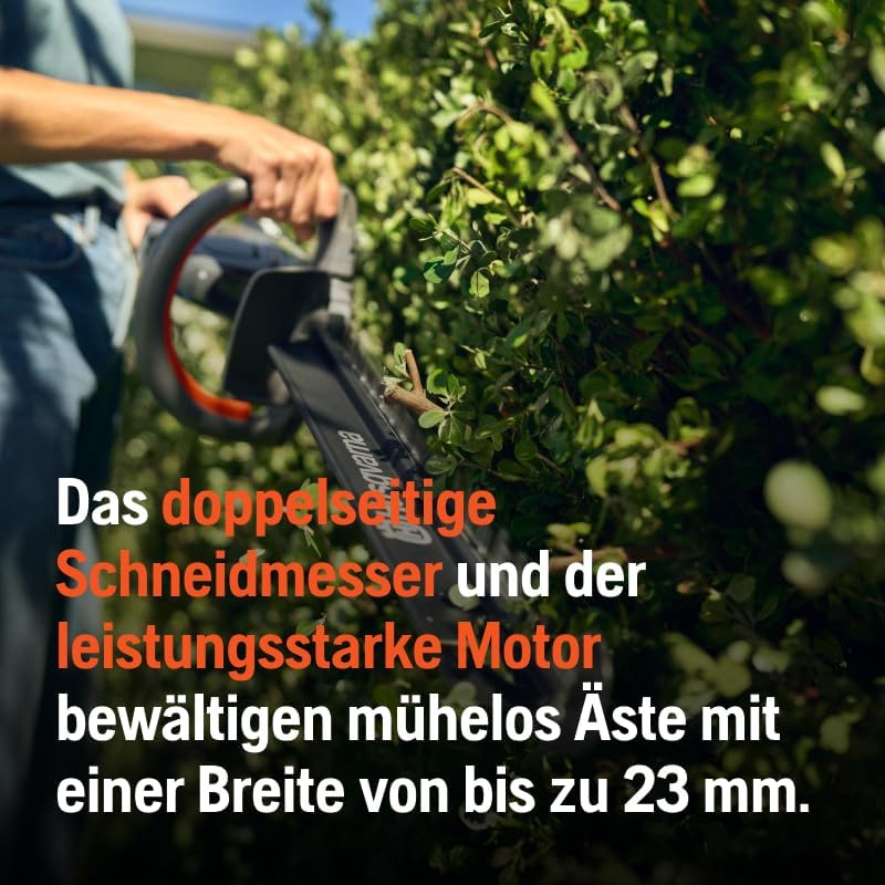 Husqvarna Akku Heckenschere Aspire H50-P4A 50 cm Schwert, Elektrischer Heckentrimmer (Aststärke bis 23 mm, inkl. Schnittgutsammler) (ohne 18 V Akku), Strauchschere
