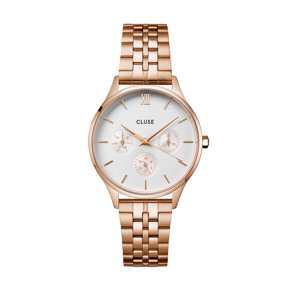 Montre Cluse Minuit Multifonction Blanc