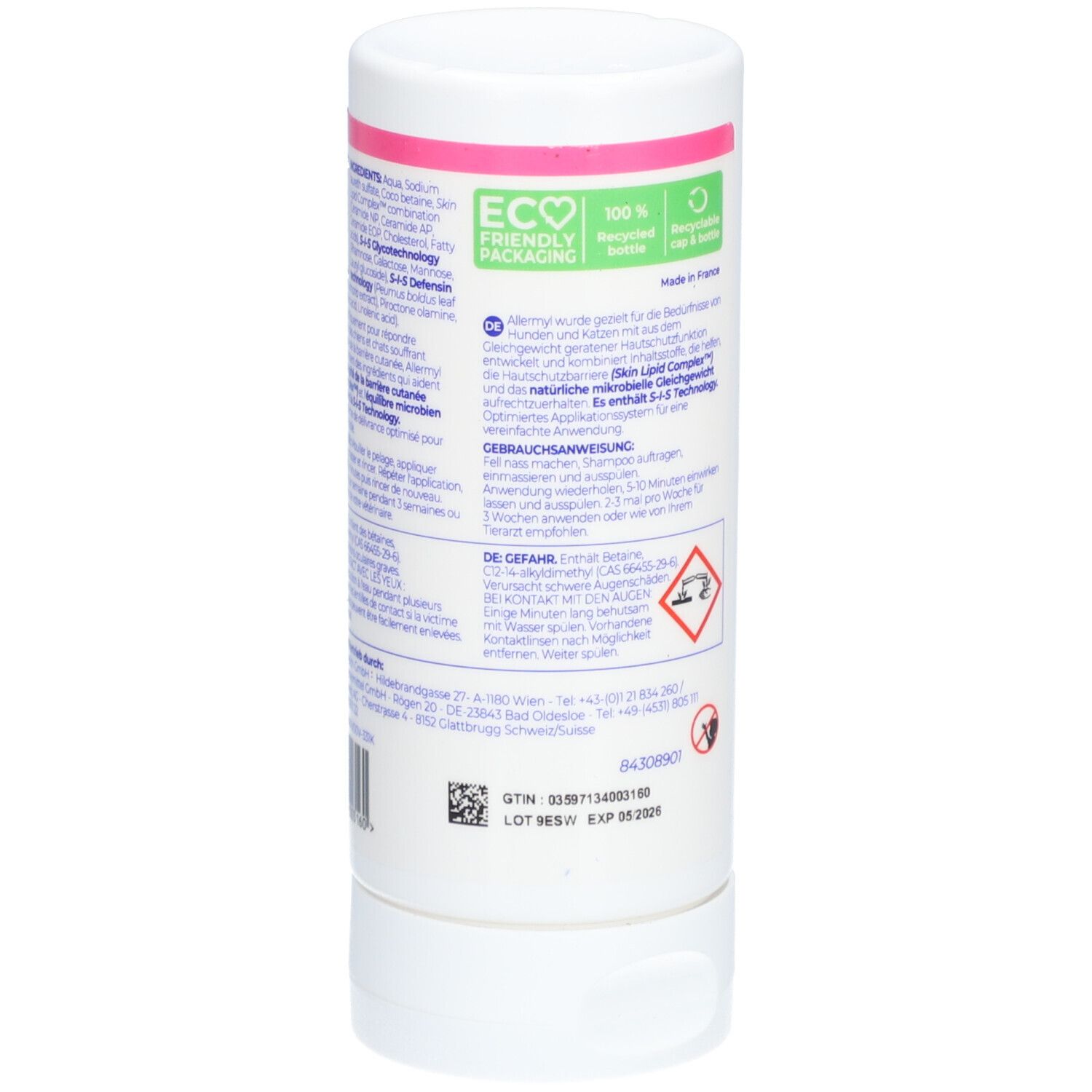 ALLERMYL Shampoo - Dermatologisches Shampoo für Hunde und Katzen