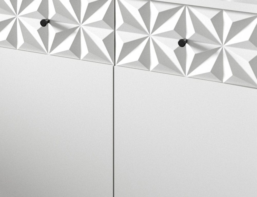 INOSIGN Badezimmer-Set »VICENZA, TOPSELLER!, Breite 176cm, 4-teilig, mit Ornamentabsetzung« Hochschrank, Waschbeckenunterschrank, Spiegelschrank und Hakenleiste,