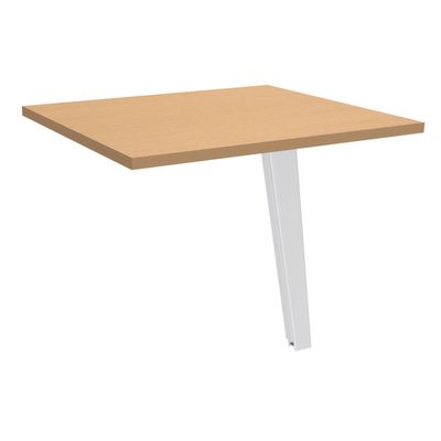 Retour direct pour bureau Steely - L80xP60 cm - plateau imitation hêtre - pieds blanc
