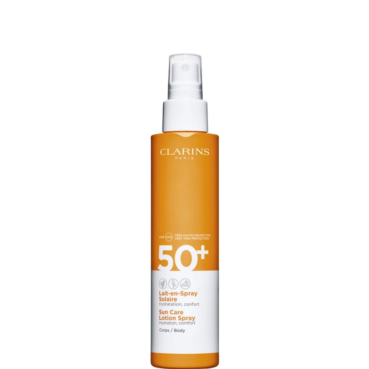 CLARINS Lait-en-Spray Solaire Corps UVA/UVB SPF50+ Hydratation et Confort