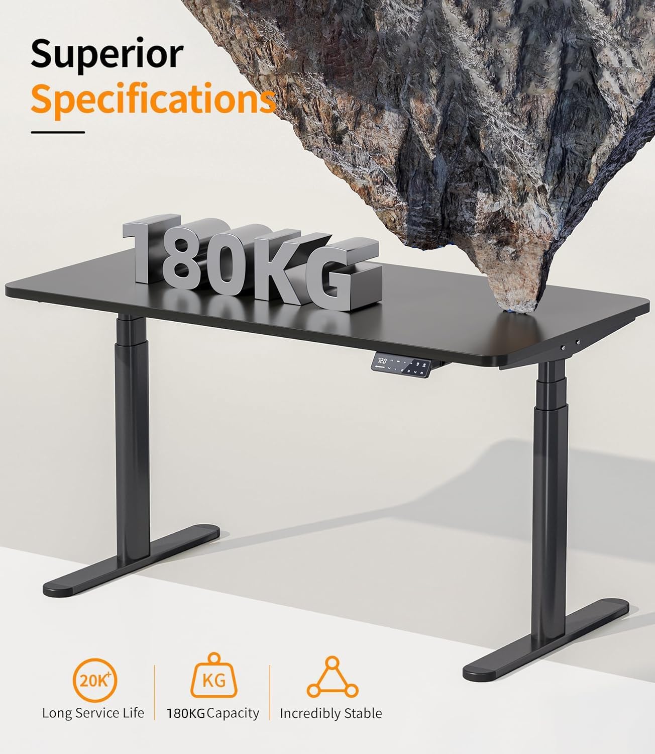 MAIDeSITe EL2 Plus Art Höhenverstellbarer Schreibtisch Gestell mit Ovaler Beindesign, Elektrisch Dualmotor Tischgestell höhenverstellbar mit 62-125cm, 4 Memory-Steuerung Schreibtisch höhenverstellbar
