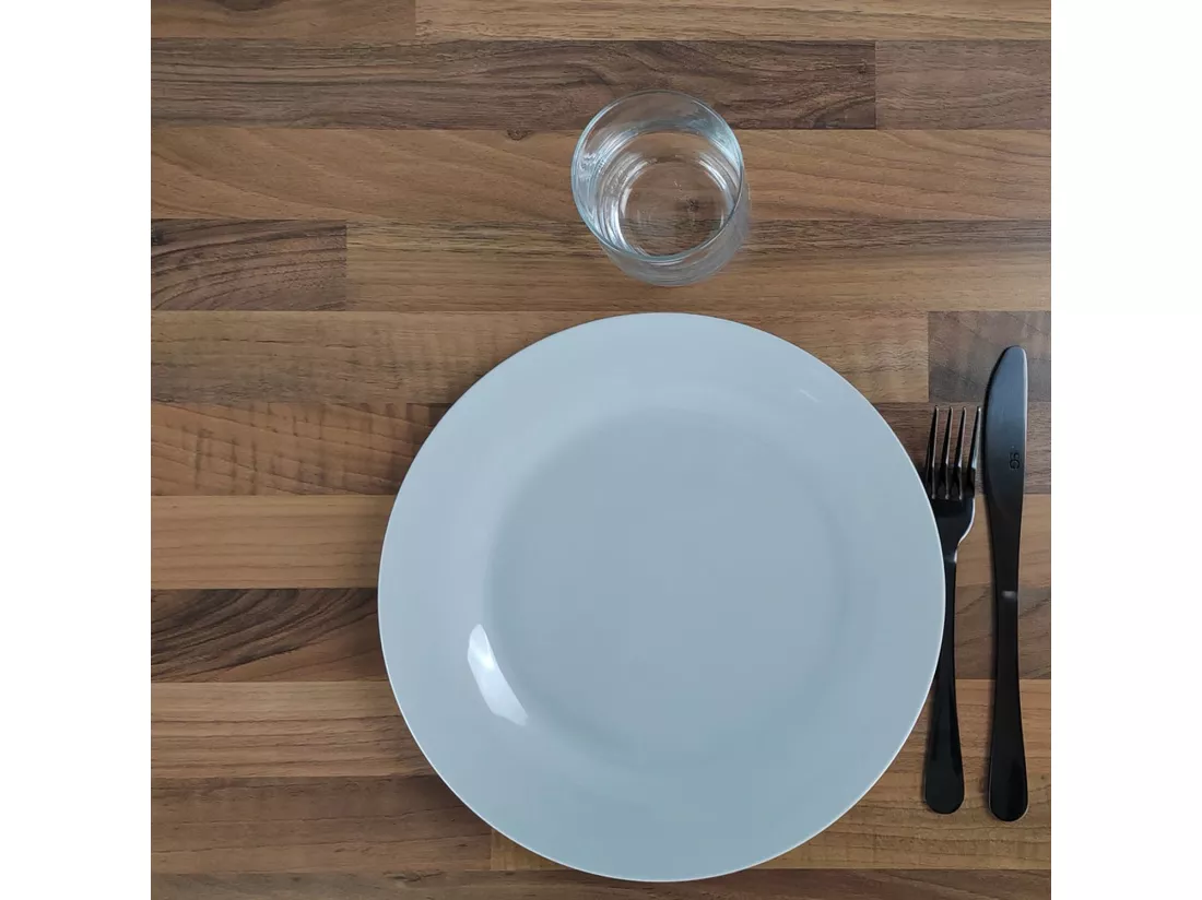 Mange-debout 60 x 60 cm - modèle Rome bois noyer lamellé