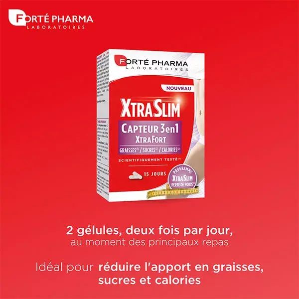 Forté Pharma Xtraslim 3 em 1 Bloqueador de Gordura e Açúcar 60 cápsulas