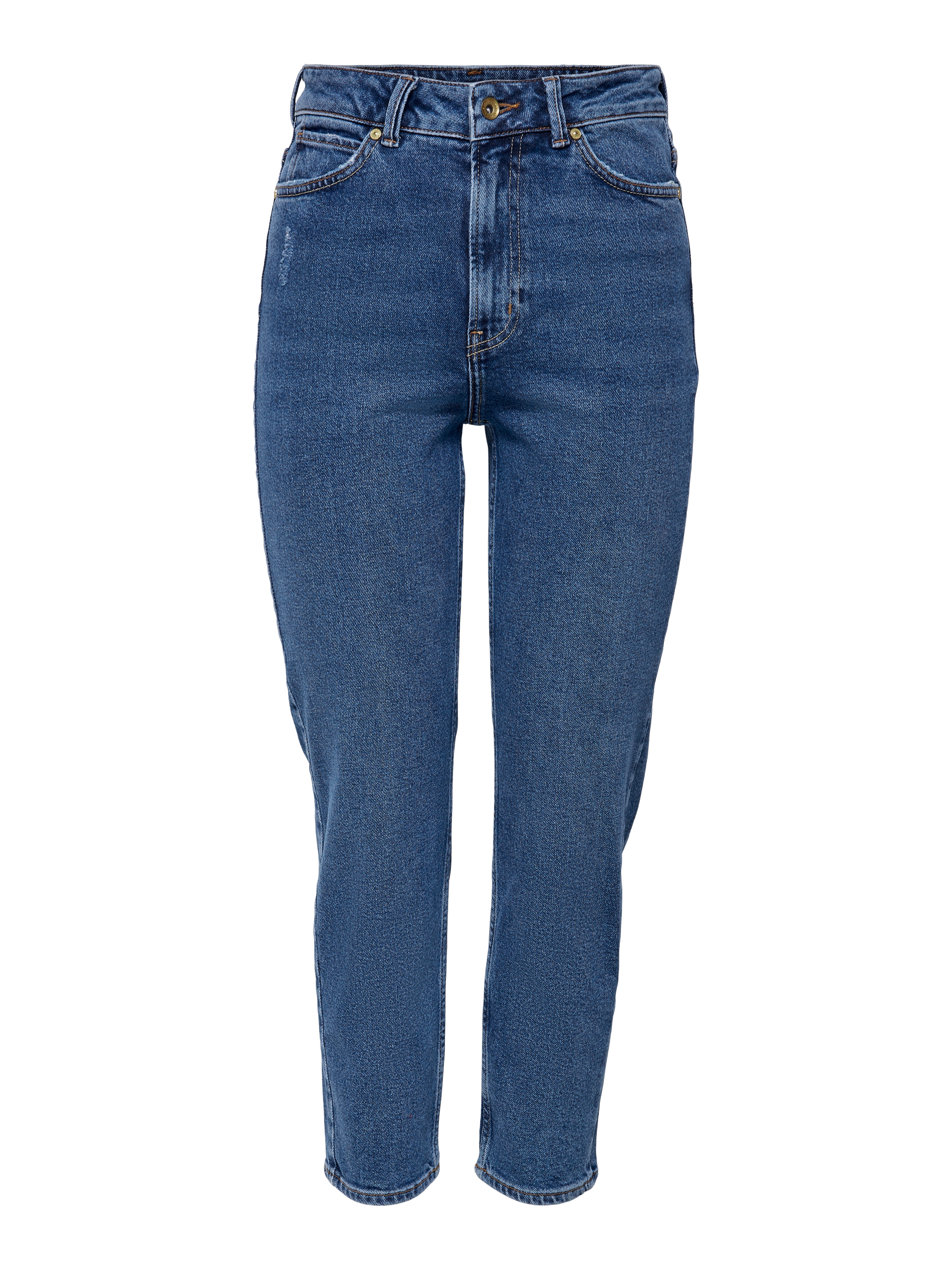 JDYKAJA Hohe Taille Gerade geschnitten Jeans Medium Blue Denim