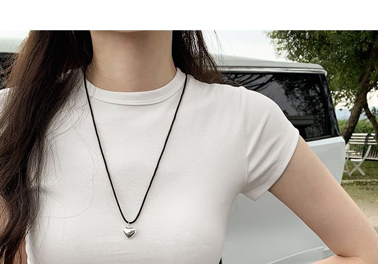 Para Para - Effen T-shirt met korte mouwen en nephals