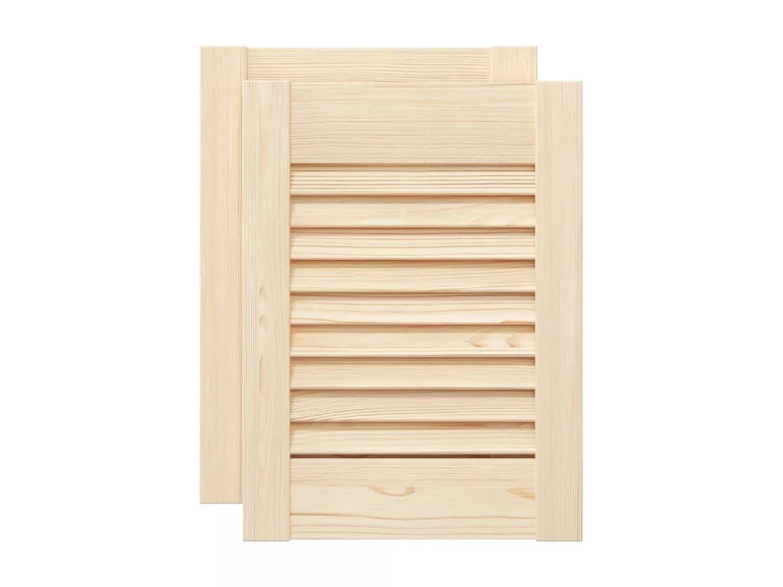 Portes d'armoire à persiennes 2 pcs 39,5x29,5 cm pin massif