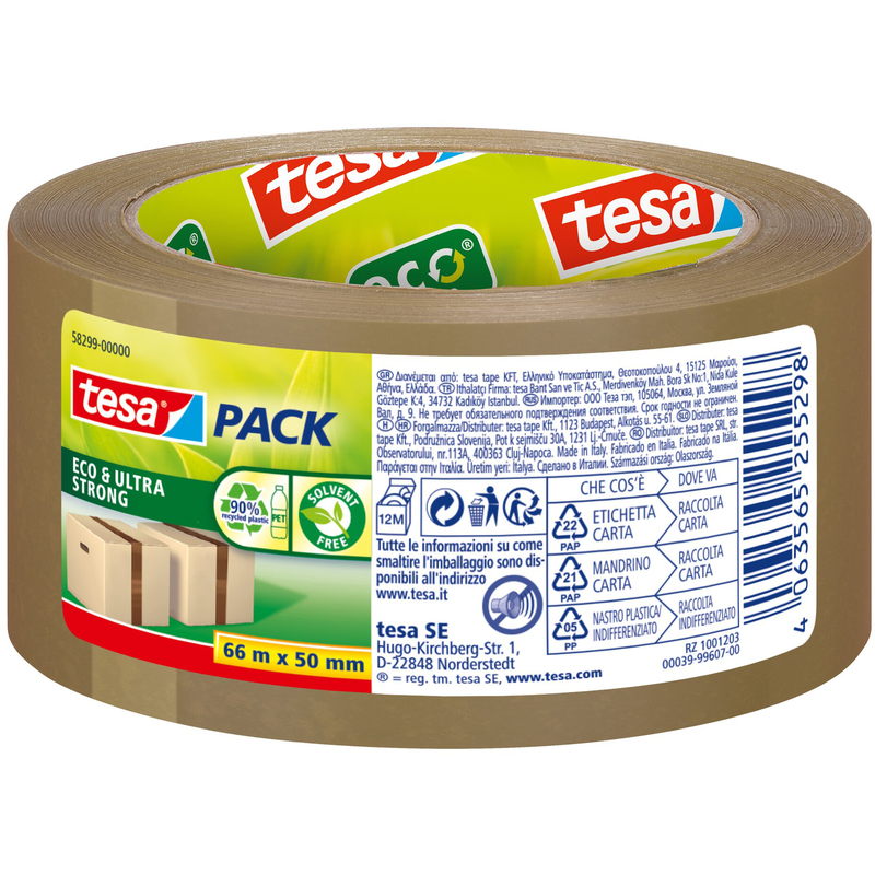 Tesa Verpackungsband Eco & Ultra Strong, 50 mm x 66 m
