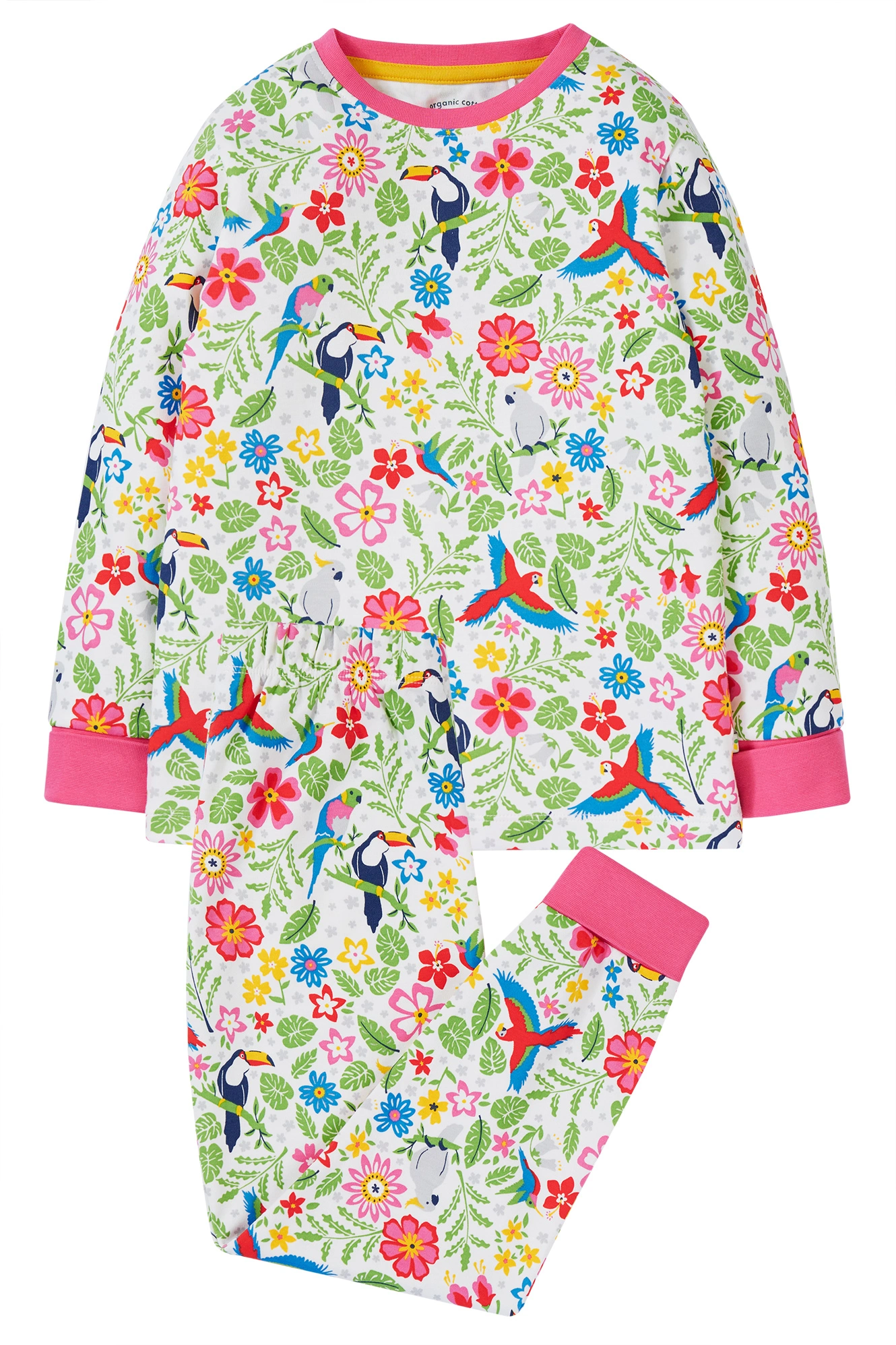 Schlafanzug TROPICAL BIRDS lang in bunt