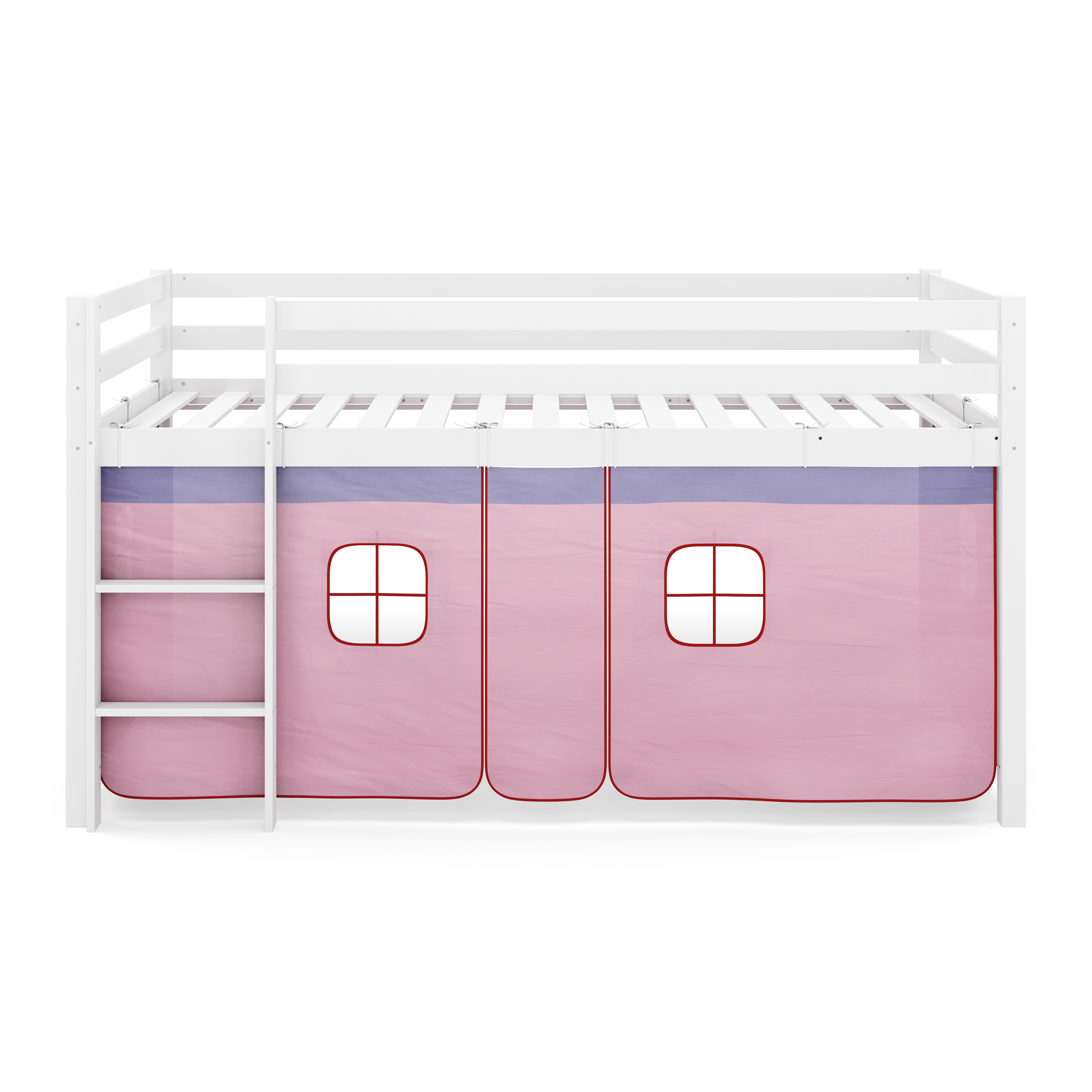 Hochbett BARBY 90 x 200 cm rosa/natur