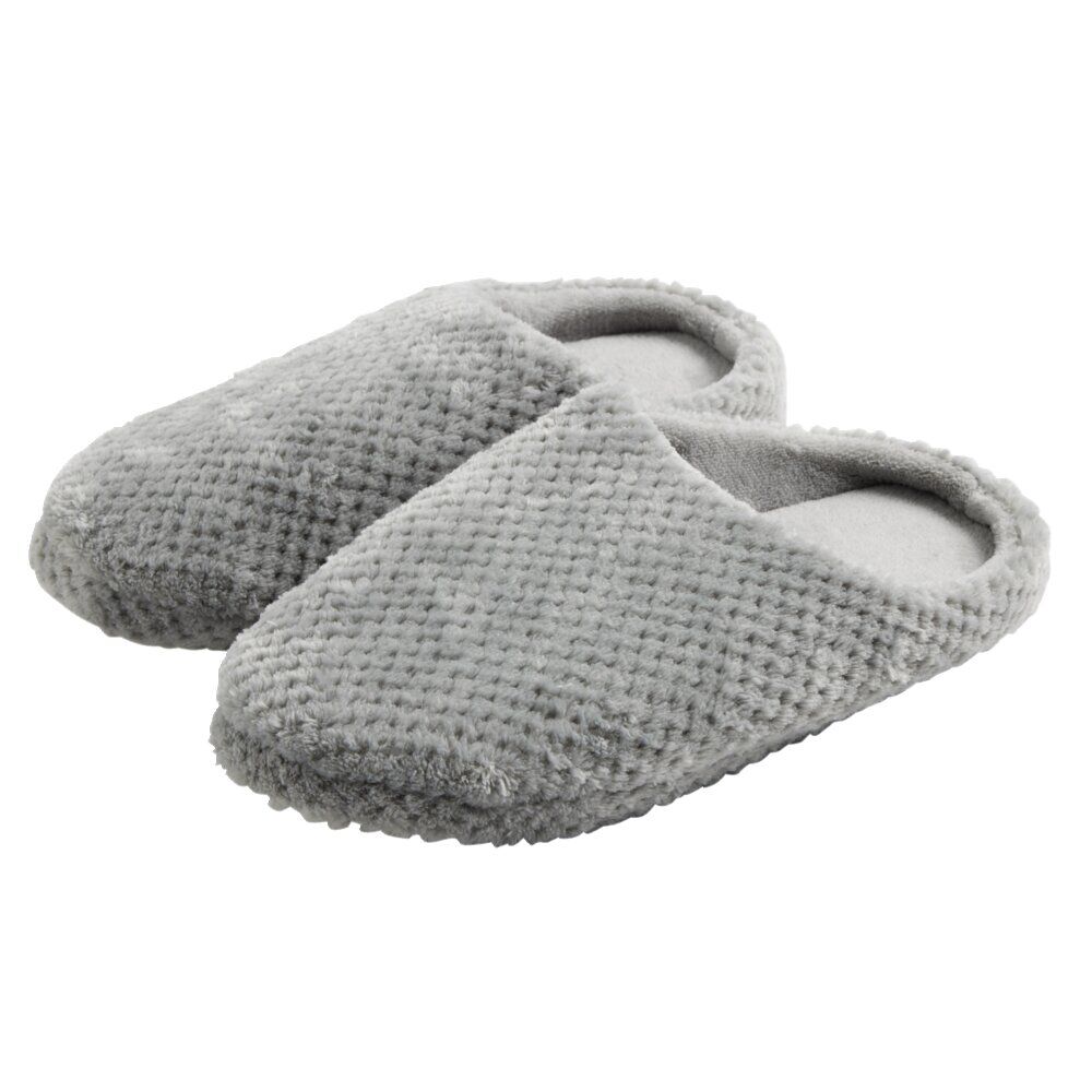 Chaussons mules unisexe gris motif quadrillé T36/37