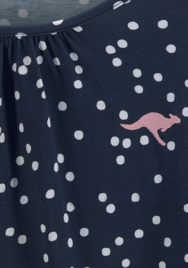 KangaROOS Langarmshirt », Viskoseshirt mit 3/4 Arm«, weite Passform,  gepunktetes Design,  Rundhalsausschnitt