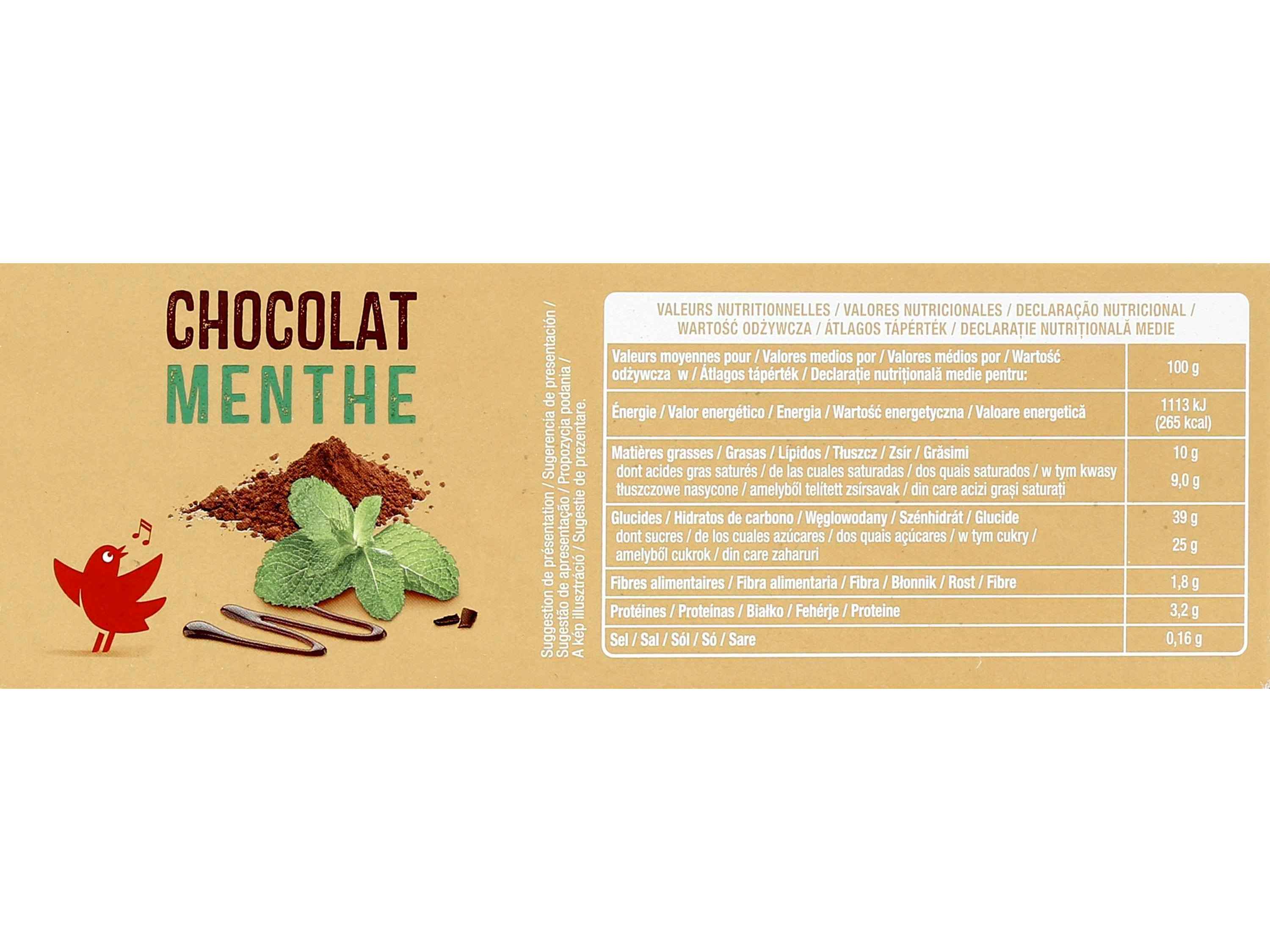 GELADO AUCHAN CONE MENTA CHOCOLATE 6X120ML