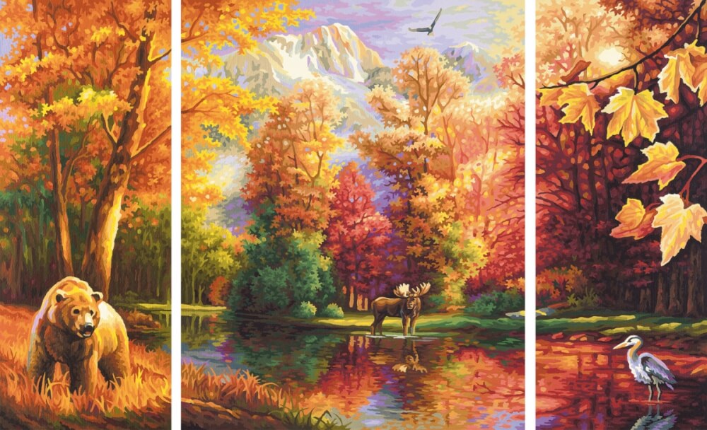 Malen nach Zahlen - Indian Summer (Triptychon)