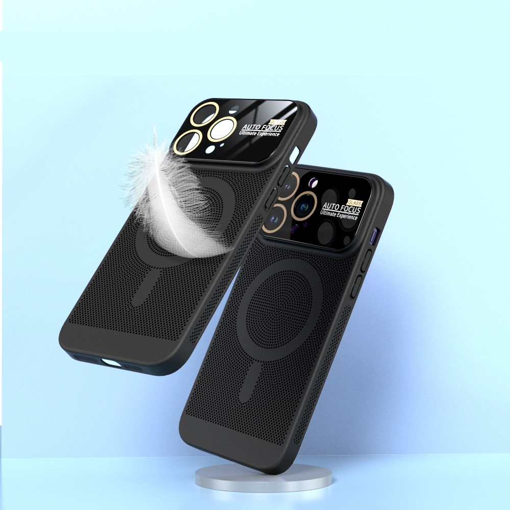 iPhone 15 Pro MagSafe Hardcase Hülle mit Kameraglasschutz - Schwarz