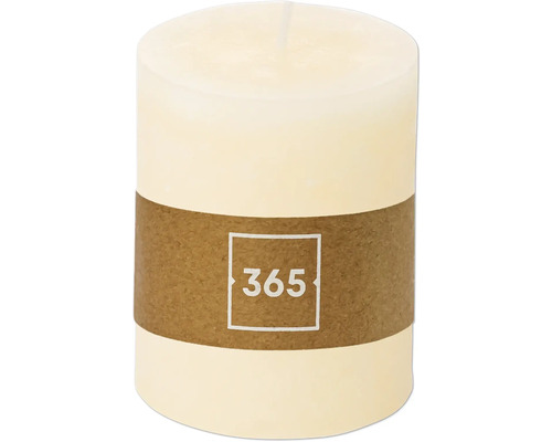 Rustieke pilaarkaars, Ø 8 cm, H 10 cm, paraffine, beige