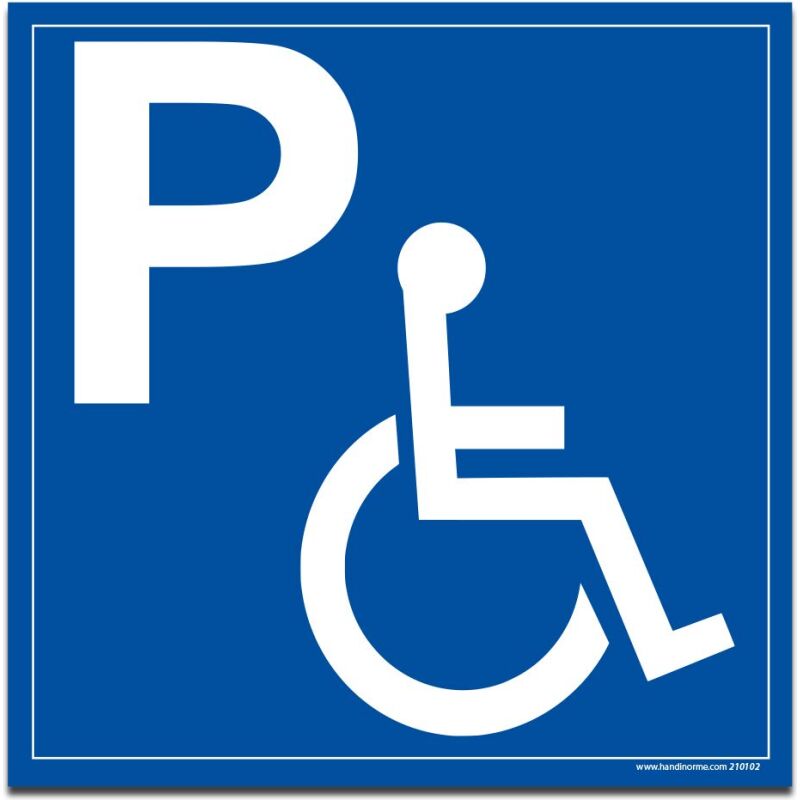 Panneau Picto Parking PMR à couvre-chant carré