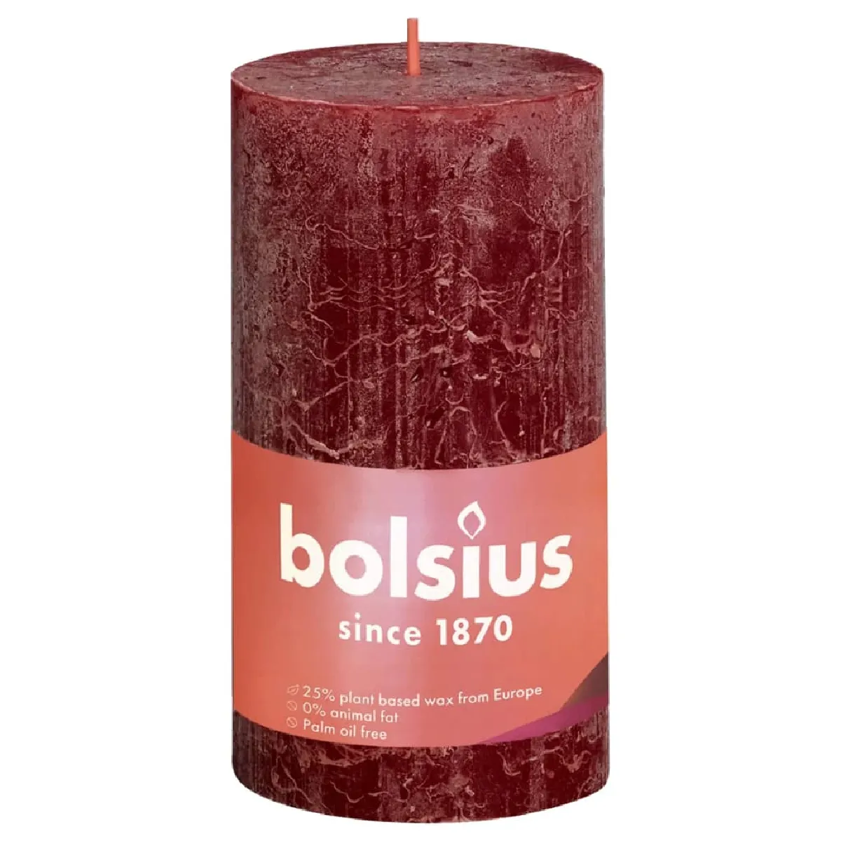 Bolsius Bougies Pilier Rustique - Rouge