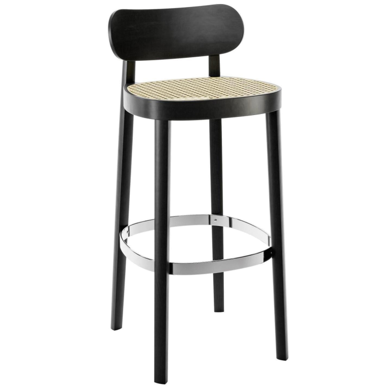 Thonet 118 H barkruk 75cm zwart