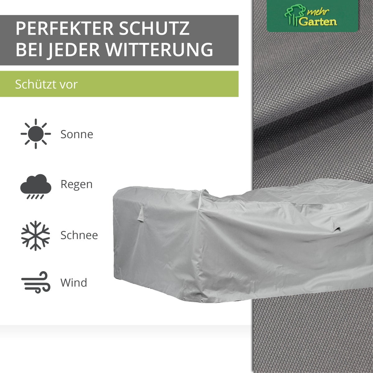 Meer Tuin Lounge Hoes Rechthoekig | Winterbestendige Tuinmeubelhoes | Waterdichte Tuinmeubelhoes | UV-bestendig & weerbestendig | 225x225x80 cm | Oxford 600D Stof