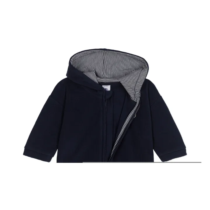 Petit Bateau Sweat Capuche Metto Polaire | Bleu marine
