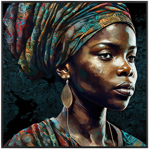 Signes Grimalt - Cuadro mujer africana Negro