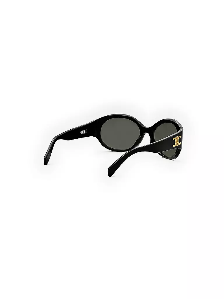 CELINE Triomphe schwarze ovale Sonnenbrille schwarz