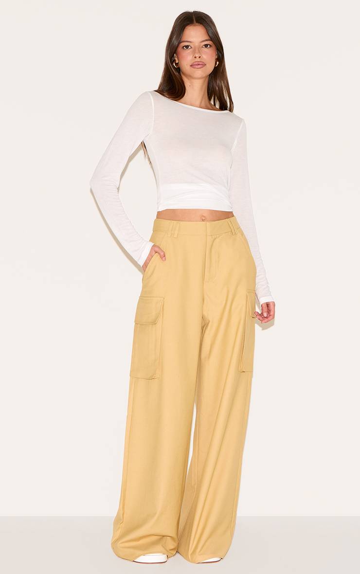 Caramel Pantalon Droit Tissé À Détail De Poches