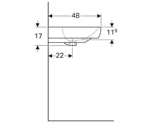 GEBERIT Smyle wastafel 70 cm wit 500258011
