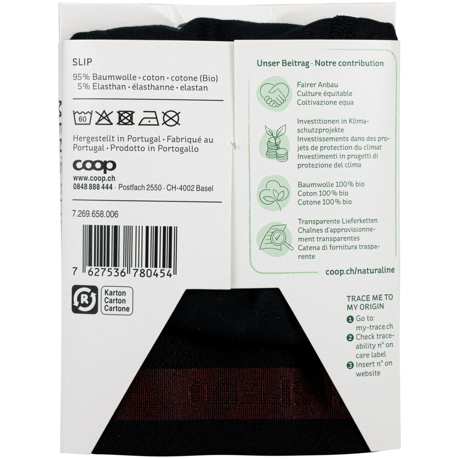 Naturaline Textil Herren Slip schwarz M