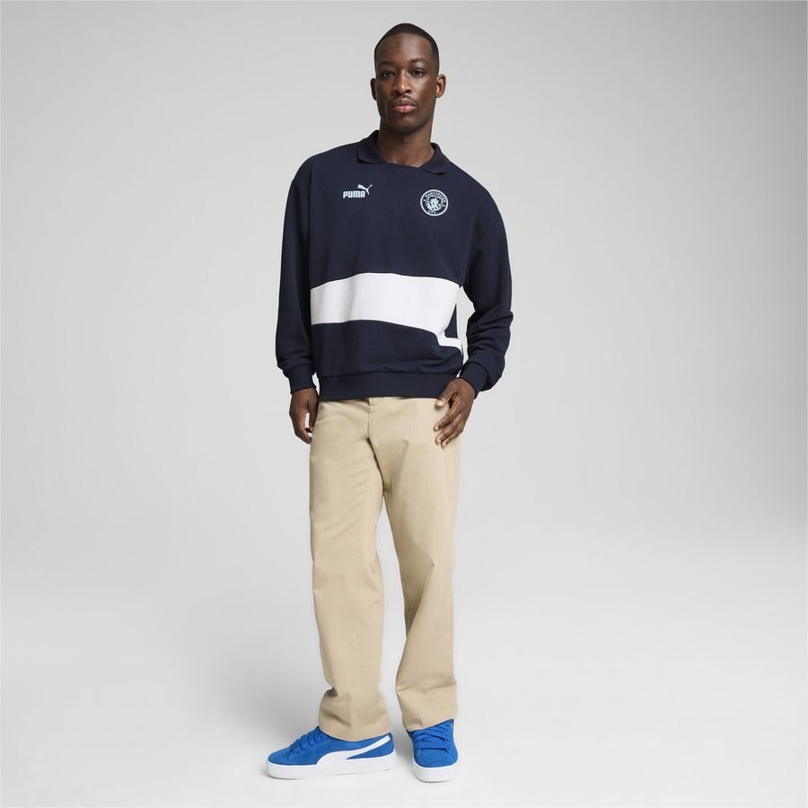 MCFC ftblCulture  Sweat Drill Top Club Navy-Silver Mist