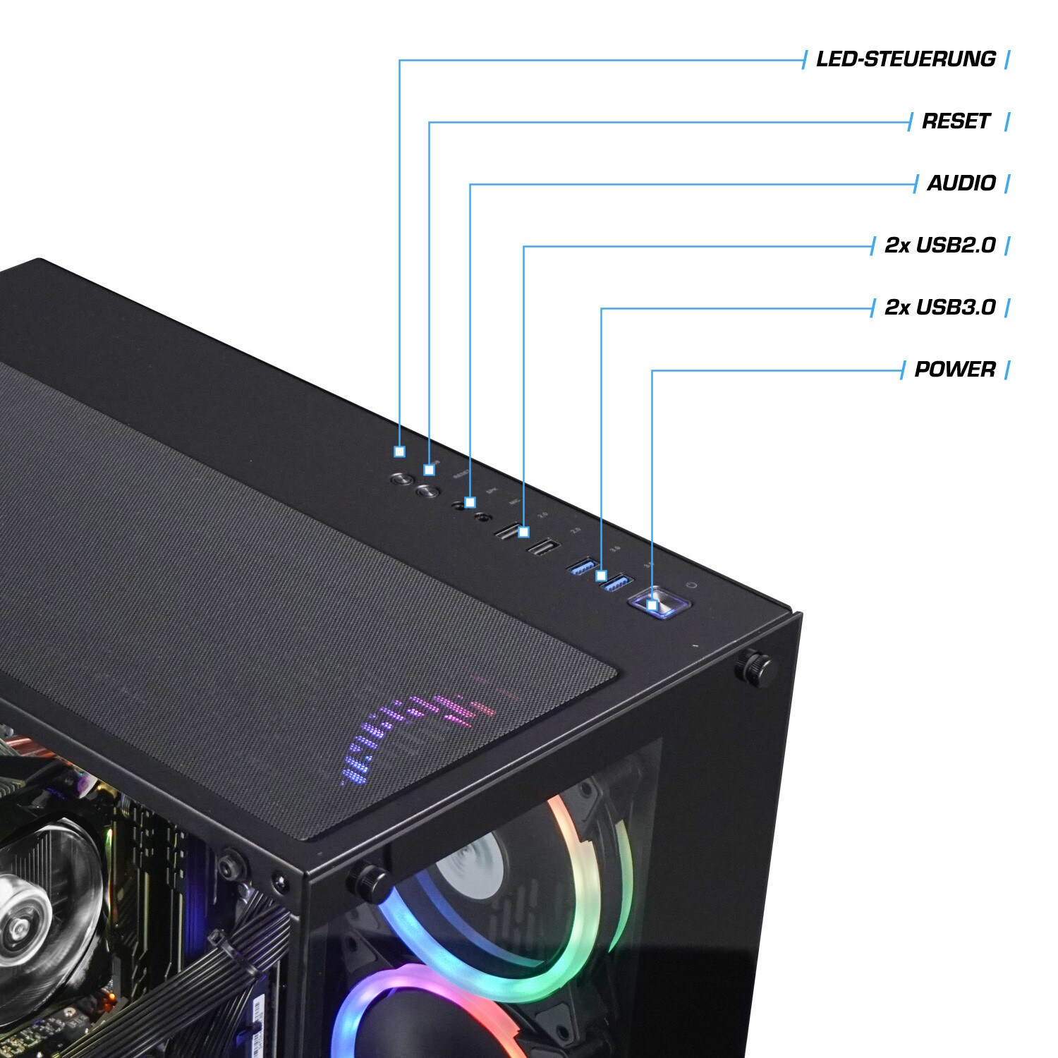 Gaming PC Panorama 14 Intel Core i5-14400F, 16GB DDR4, NVIDIA RTX 3050 8 GB, 1TB SSD, Windows 11